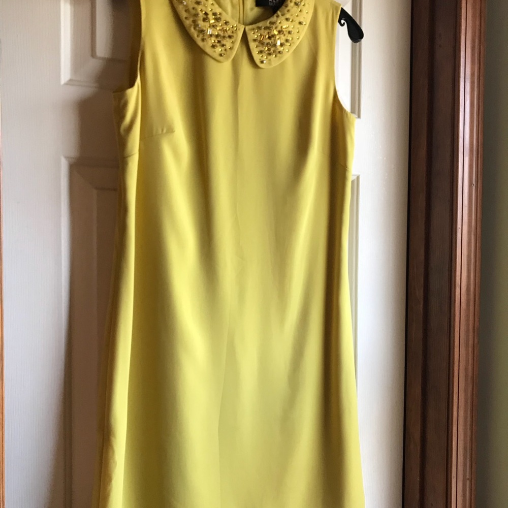 ALEX MARIE Citron yellow collared shift-dress